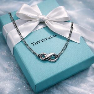 Authentic Tiffany & Co Double Chain Infinity Necklace